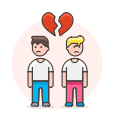 breakup, couple, gay svg vector icon