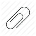 attach, attachment, clip, file, paper, paperclip, stationery icon