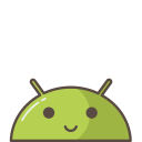 android, emoji, happy, mobile, mood, robot, smile svg vector icon