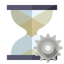 hourglass,gear icon