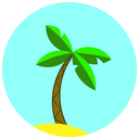beach, palm, sand, summer, travel, vacation icon
