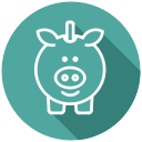 cash, coins, piggy bank, saving account, savings svg vector icon