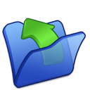 blue, folder, parent icon