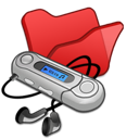 folder, mymusic, red icon