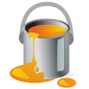 paintbucket,color,orange,paint,draw,painting icon
