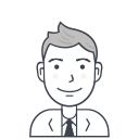 avatar, businessman, male, person, suit, user svg vector icon
