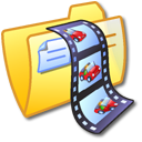 folder,yellow,video icon