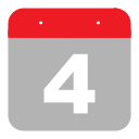 calendar, event, four, fourth, hovytech, schedule, time svg vector icon