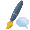 brush,speech,bubble icon
