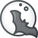 bat, halloween, moon, vampire svg vector icon