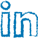 drawn, grunge, line, linkedin, media, social svg vector icon