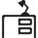 desk, furniture, lamp, office, table svg vector icon
