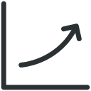 increasing line, profit arrow, profit chart, up svg vector icon