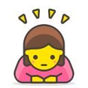 1, bowing, woman svg vector icon