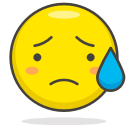 but, face, relieved, sad svg vector icon