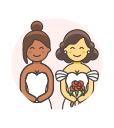 gowns, lesbian, wedding svg vector icon