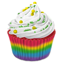 cupcake, rainbow icon