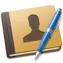 address, blue, book icon