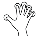 finger, five, gestureworks, tap icon