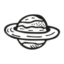 astronomy, planet, rings, saturn, space svg vector icon