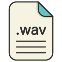 audio, document, extension, file, format, wav svg vector icon