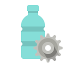 plastic,bottle,gear icon