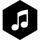 hexagon, itunes, media, social svg vector icon