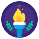 achievement, award, badge, fire, olimpic, sport, triumph svg vector icon