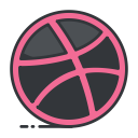 dribbble, internet, media, network, online, social svg vector icon