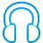 basic, blue, headphone icon