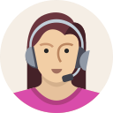 avatar, female, headset, mic, support, user, woman svg vector icon