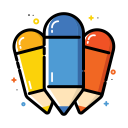 colorful, office, pencil, school svg vector icon