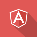 angular, front-end, javascript, long shadow, technologies, web, web technology svg vector icon