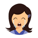cry, kid, wavy hair svg vector icon