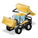 bulldozer, construction icon