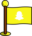 flag, media, networking, snapchat, social svg vector icon