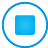 basic, blue, button, stop icon