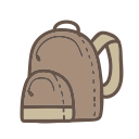 backpack, bag, object, school, student, study svg vector icon