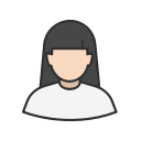 bangs, girl, lady, woman svg vector icon
