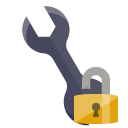 technical,wrench,lock,open icon
