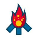 camp, campfire, fire svg vector icon