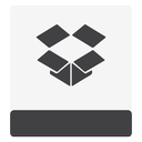 dropbox, hdd, white icon
