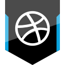 dirbbble, shield, social svg vector icon