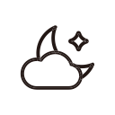 cloud, cloudy, moon, night, weather svg vector icon