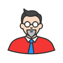 geek, guy, hipster, man svg vector icon