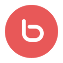 b, bebo, circular, modern, red icon