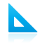 blue, ruler, triangle icon