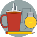 coffee, creative, good idea svg vector icon