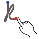 gestureworks, k, letter, lowercase, stroke icon