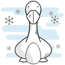 christmas, duck, egg, geese, goose, laying svg vector icon